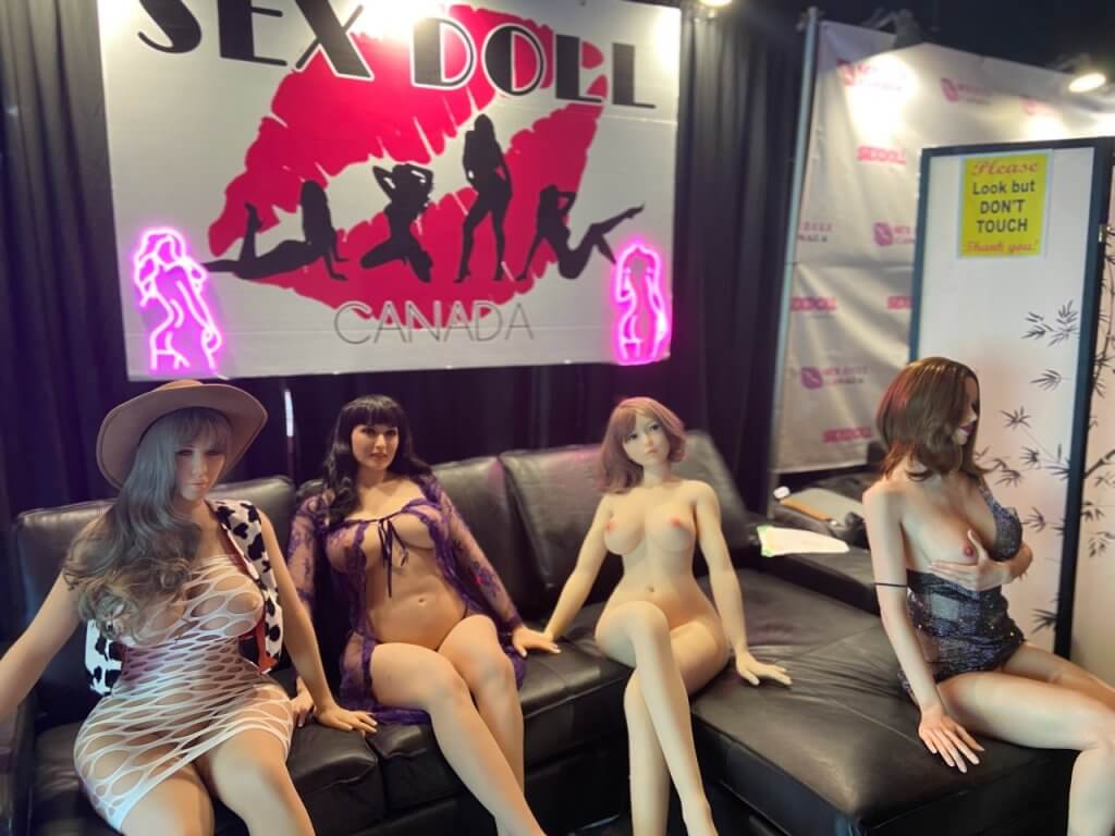 four sex dolls on a couch from sex doll canada